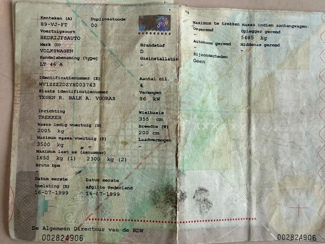 VW LT46 + Meyvo Trailer Veldhuizen 7.5T BE Combinatie