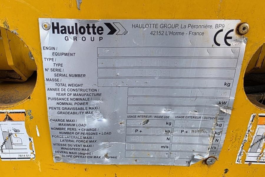 Haulotte Optimum 6 As-Is, Electric, 6.35m Working Height, 2