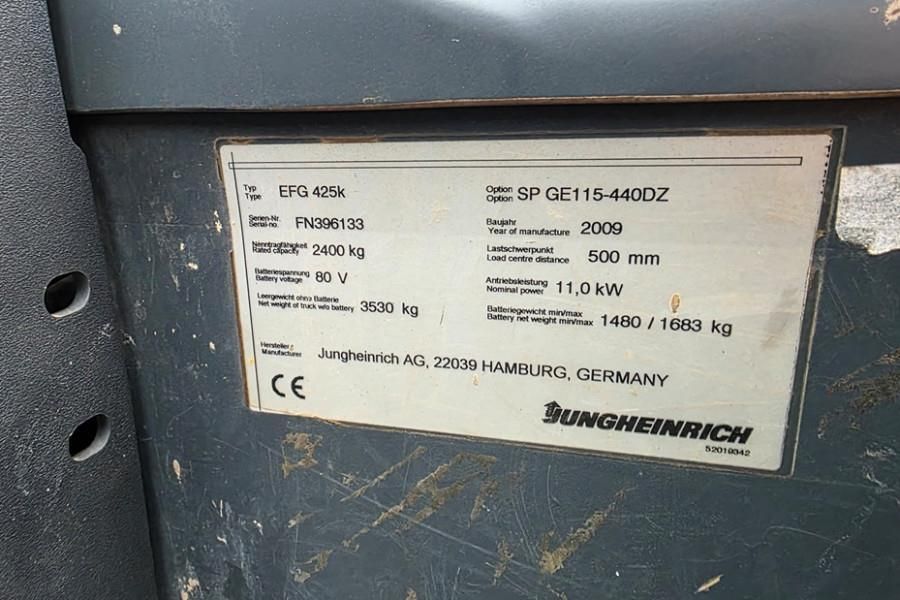 Jungheinrich EFG425K Electric, 2500kg Capacity, Lifting Height