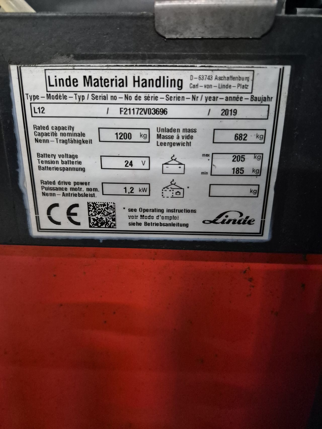 Linde L12 bj 2019 748 uur duplo freelift 3.910 mm