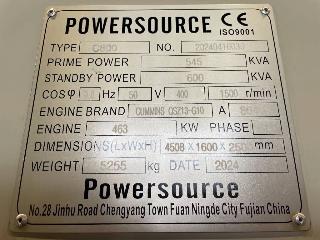 Cummins QSZ13-G10 - 600 kVA Generator - DPX-19847