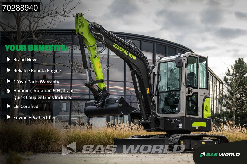 Zoomlion ZE35 GU FACTORY WARRANTY -KUBOTA ENGINE - CE CERTIFIED