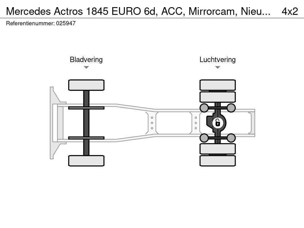 Mercedes Actros 1845 EURO 6d, ACC, Mirrorcam, Nieuwe banden