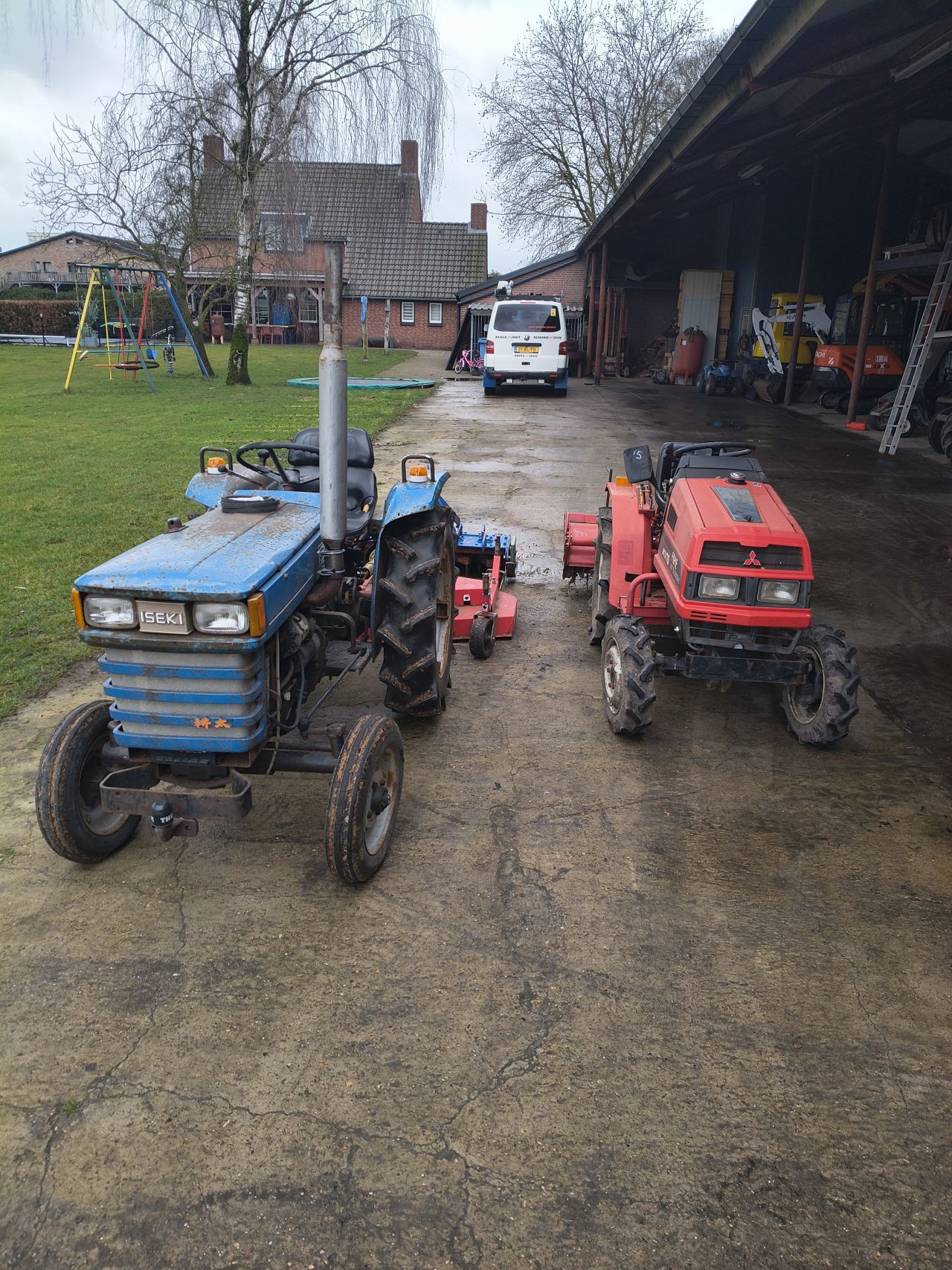 Iseki minitrekker Mitsubishi 4x4 met ciclomaaier rotorkop frees