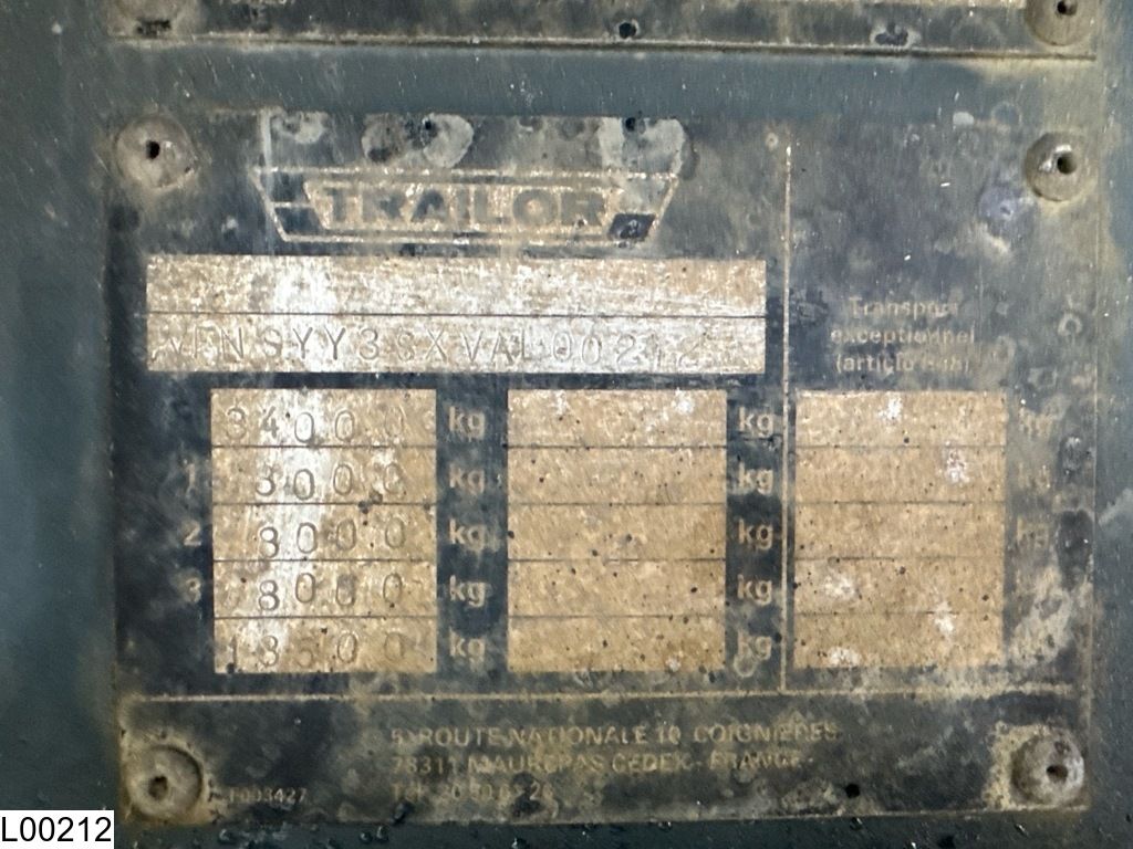 Trailor open laadbak Lift axle