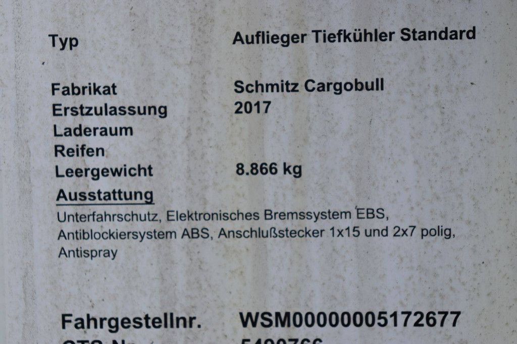 Kühlauflieger Schmitz Cargobull Auflieger Tiefkühler Standard 2017