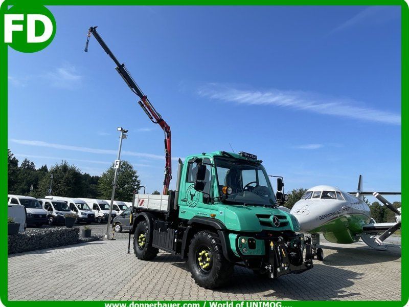 Mercedes-Benz Unimog U318 mit Kran, Forstgreifer, Multitalent, 1a Zustand , nu