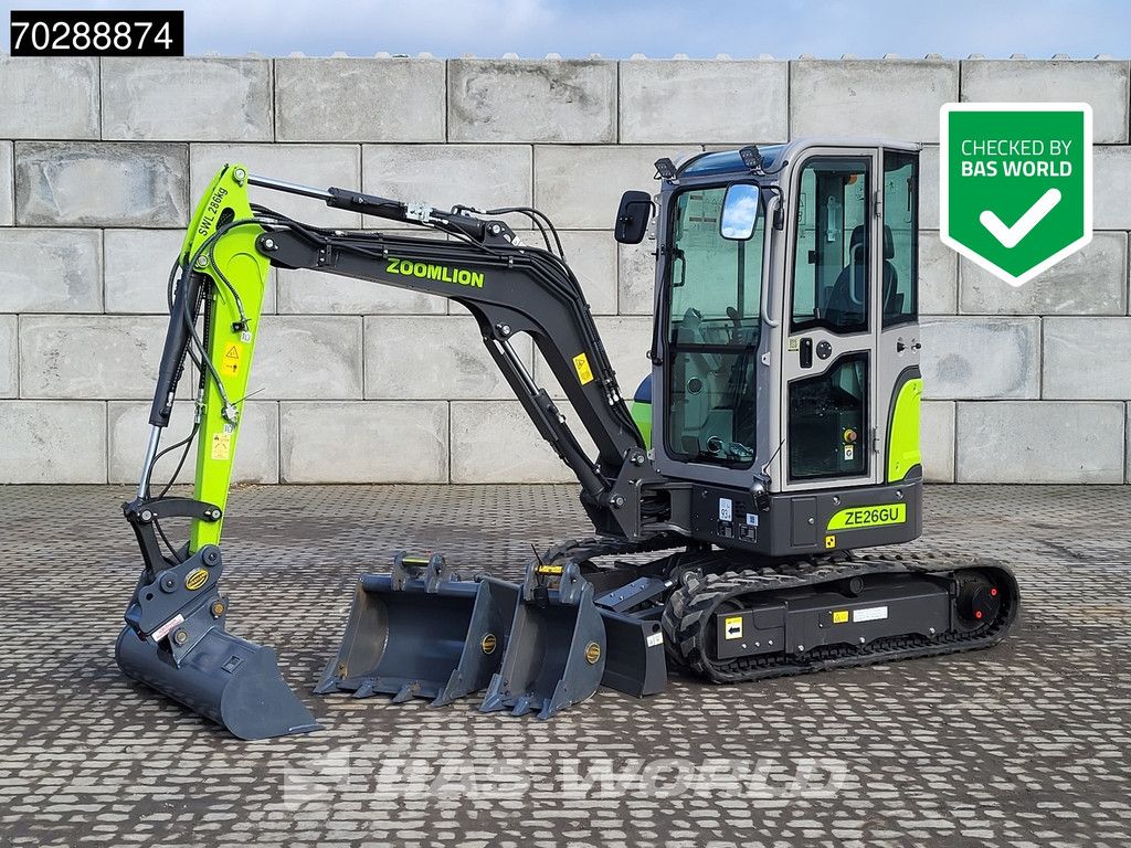 Zoomlion ZE26 GU WARRANTY – PIN-ON/3 BUCKETS - KUBOTA ENGINE