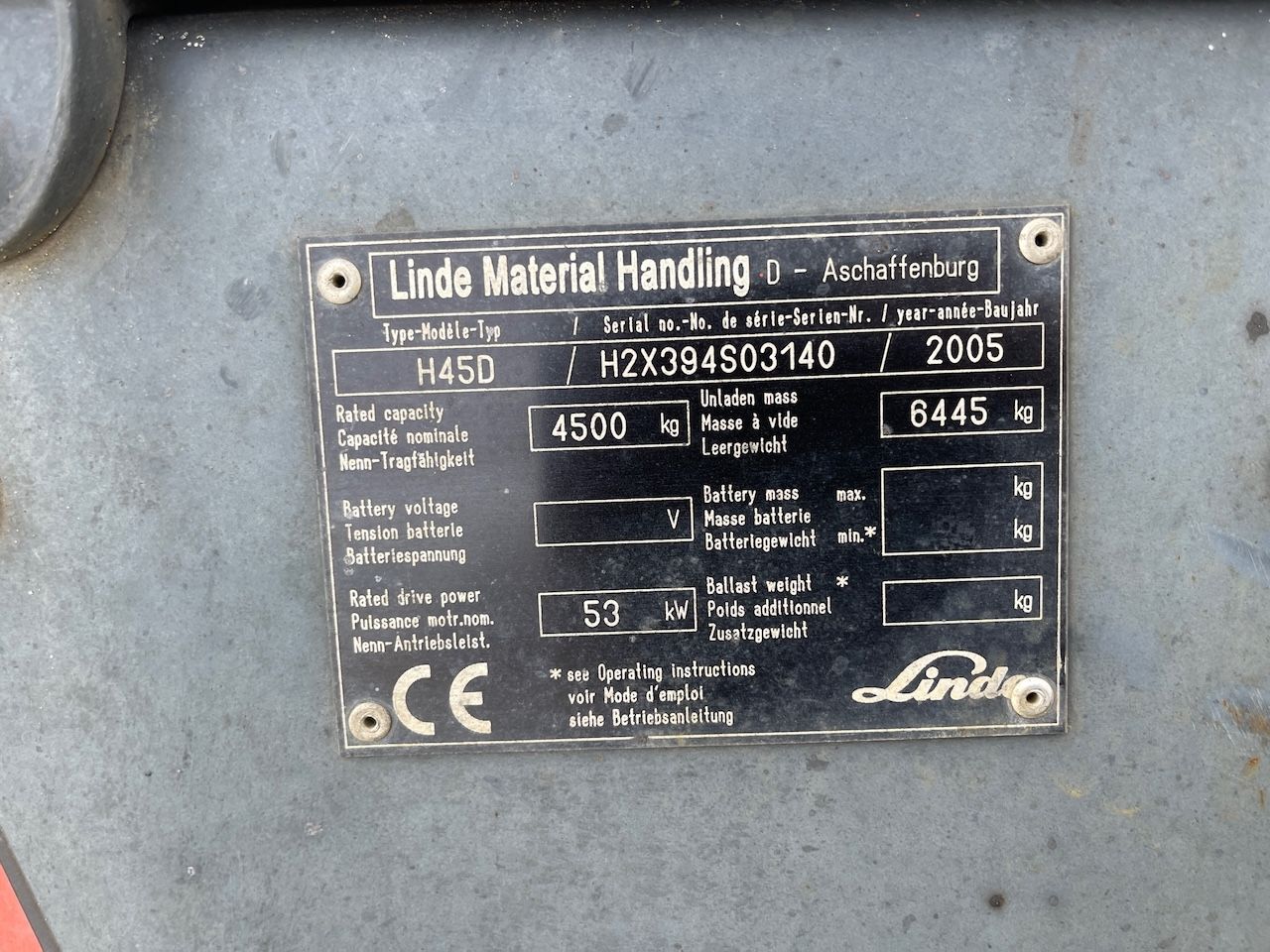 Linde H45D 5000 uur
