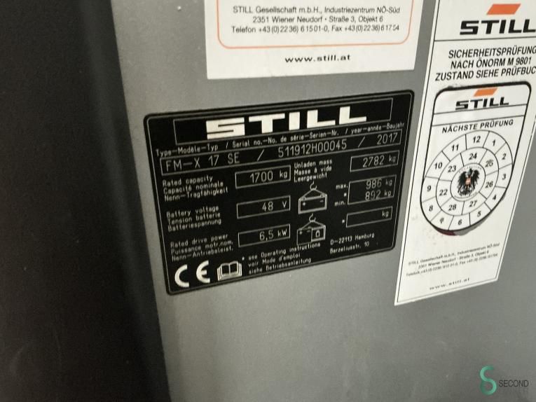 Schubmaststapler Elektrisch Still FM-X17SE 2017 Außenreifen