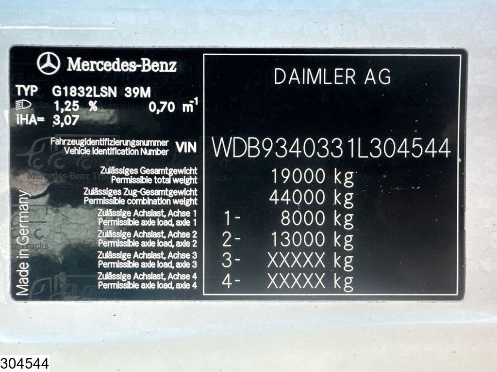 Mercedes Actros 1832 EURO 4, Hiab 166 B-3 HIDUO, Remote