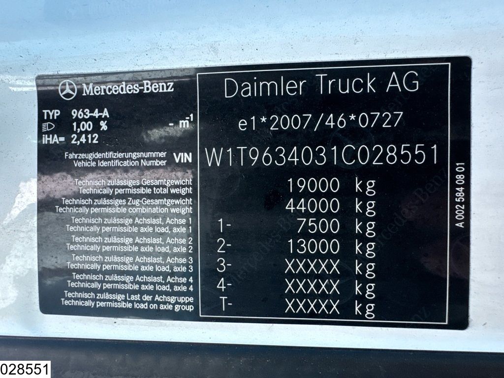 Mercedes Actros 1845 EURO 6d, ACC, Mirrorcam, New tires