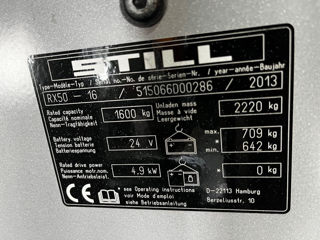 STILL RX50-16 elektrische heftruck. ACCU van 2021.