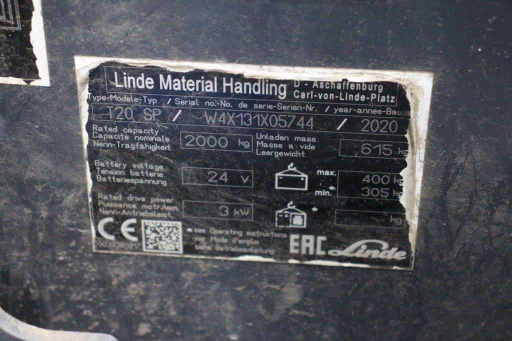 Palettenhubwagen Linde T20 SP Electric 2000kg 2020