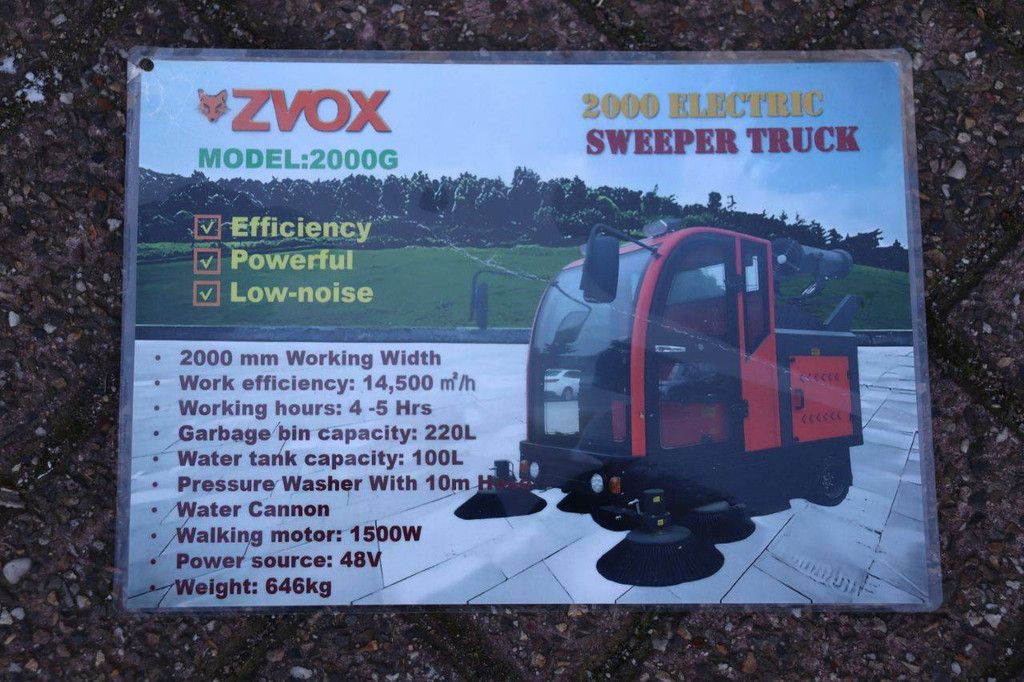 ZVOX 2000G Electric Sweeper 2025 New