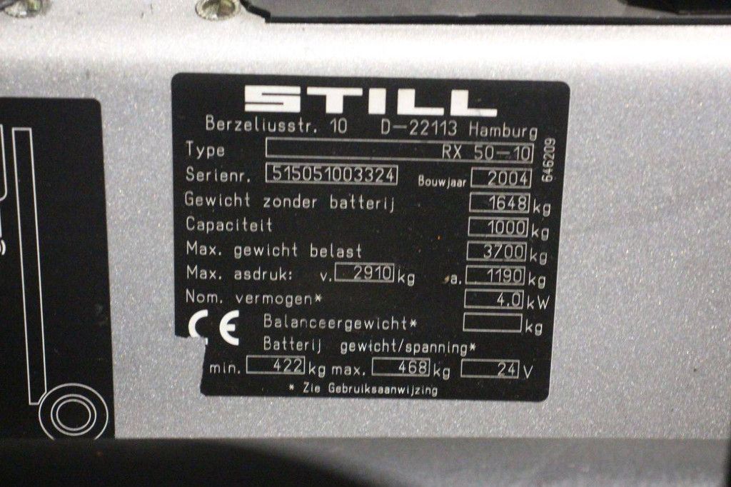 Forklift Still RX 50-10 Electric 1000kg 2.76m 2004