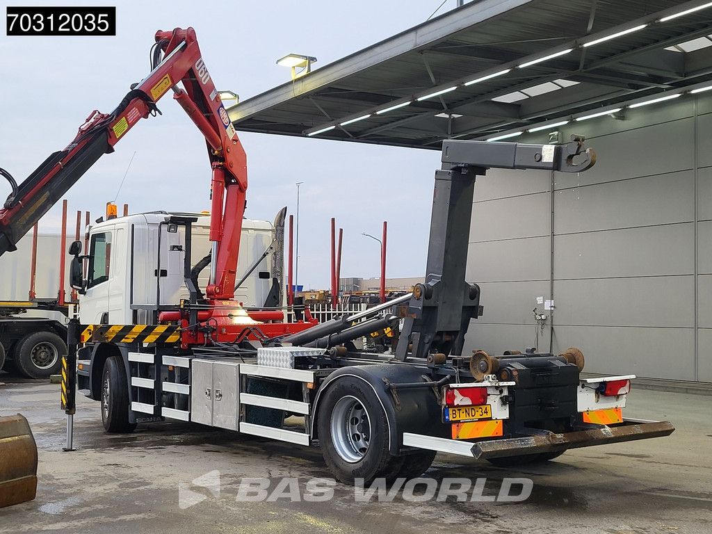 Scania P P230 4X2 NL-Truck HMF 1060K2 Kran Crane Hyva containersystem Euro 4