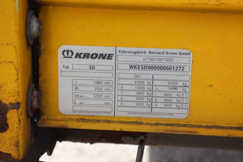 Veldhuizen Krone SD 2016 Schiebeplanenanhänger