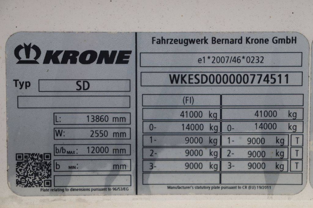 Krone SD 2017 sliding tarpaulin trailer