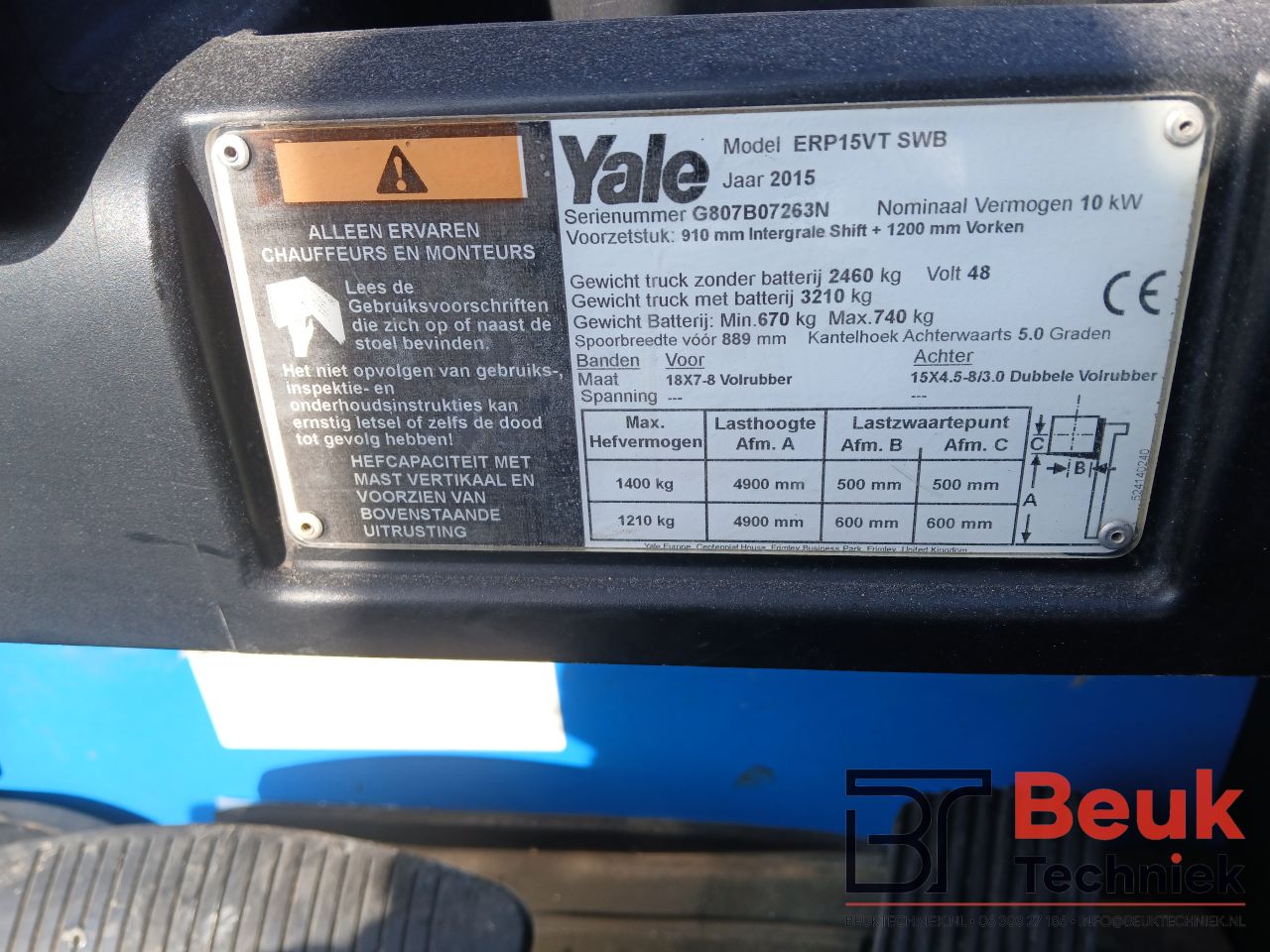 Yale ERP15VT – 1500KG – 2015 – 1904 UUR
