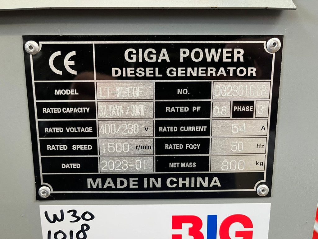 Giga power LT-W30GF 37.5 kVA silent generator