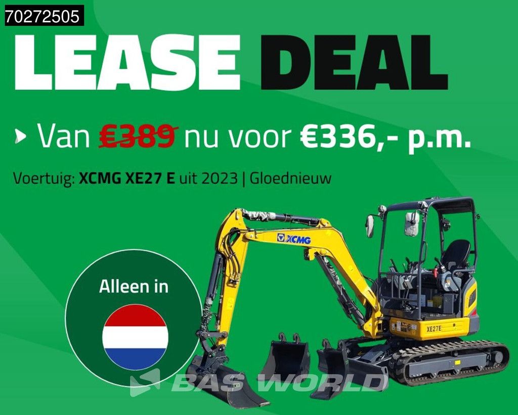 XCMG XE27 E FACTORY WARRANTY - CW/3 BUCKETS - KUBOTA ENGINE