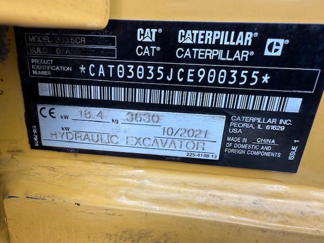Caterpillar 303.5CR bj21 2200u 3.7T Minigraver A/C SLP/SRT