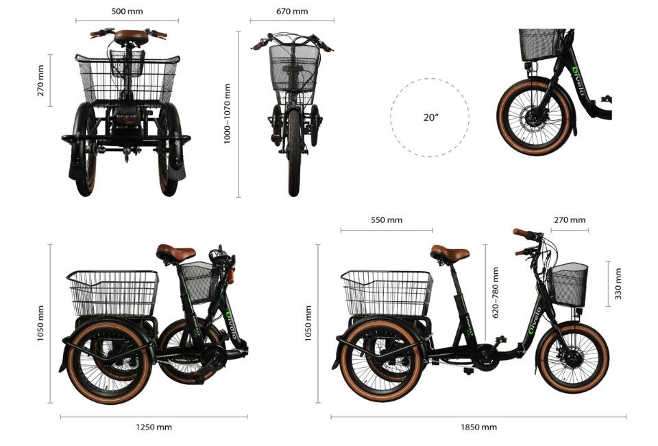 Elektrische driewielfiets voor ouderen & mindervaliden