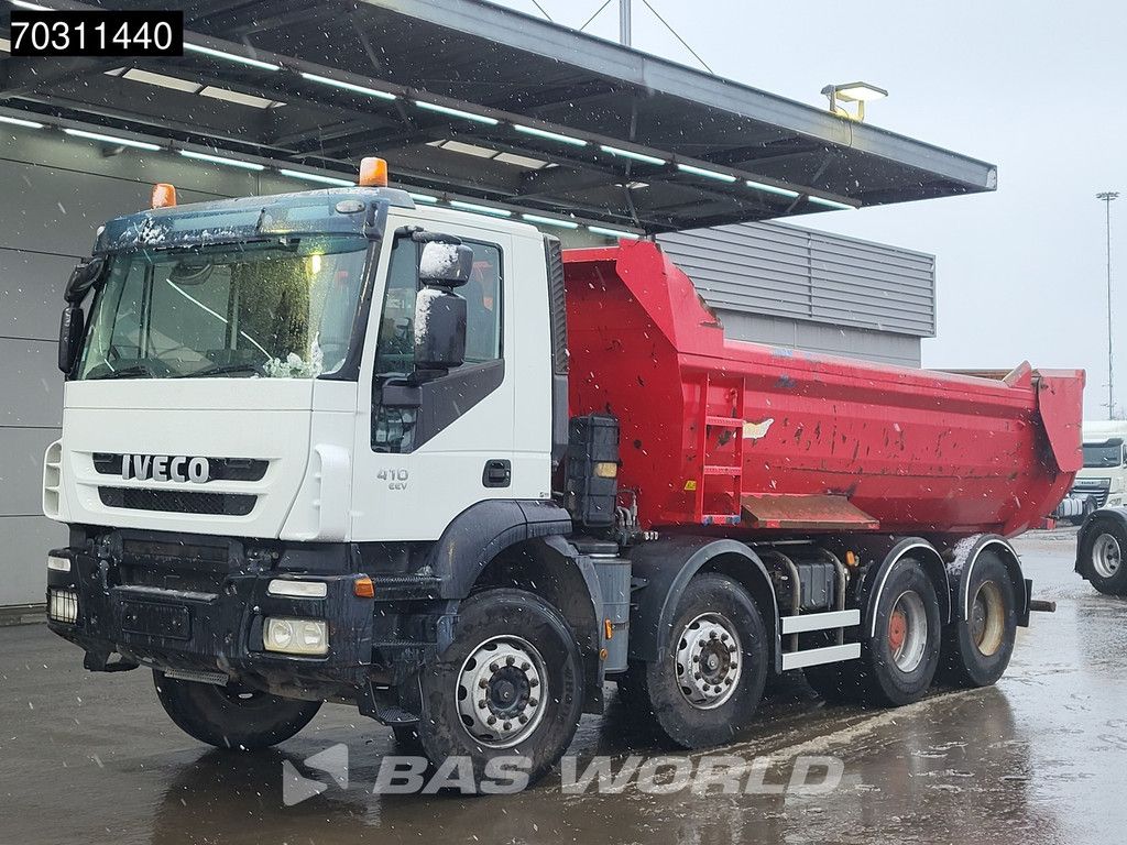 Iveco Trakker 410 8X4 15m3 Bennes Marrel tipper Steelsuspension Bog-Axle Manual Euro 4