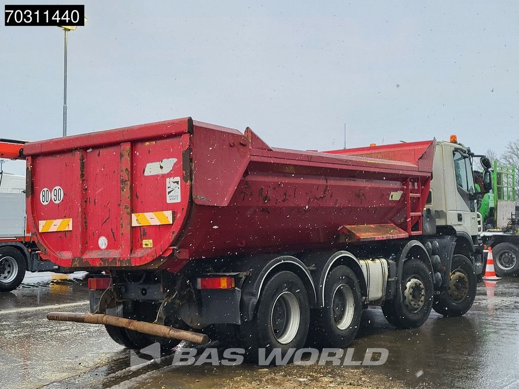 Iveco Trakker 410 8X4 15m3 Bennes Marrel tipper Steelsuspension Bog-Axle Manual Euro 4
