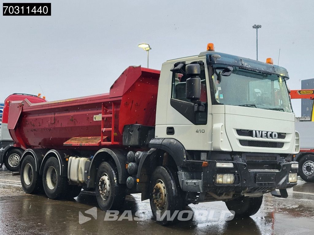 Iveco Trakker 410 8X4 15m3 Bennes Marrel tipper Steelsuspension Bog-Axle Manual Euro 4