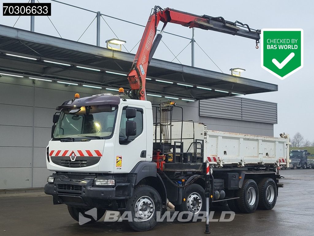 Renault Kerax Kerax 410 8X4 Fassi F150A22 Crane 2-way tipper Manual Big-Axle Steelsuspension