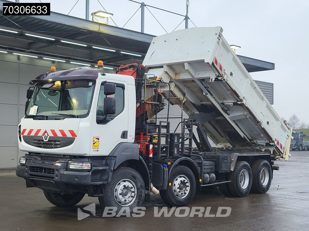 Renault Kerax Kerax 410 8X4 Fassi F150A22 Crane 2-way tipper Manual Big-Axle Steelsuspension