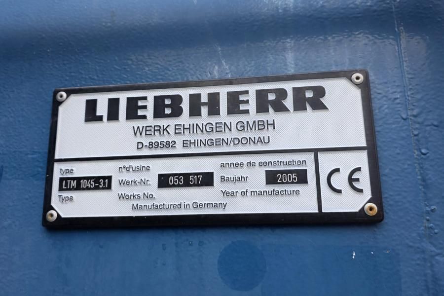 Liebherr LTM1045-3.1 As-Is, Diesel, 6x4x6 Drive, 45t Capaci
