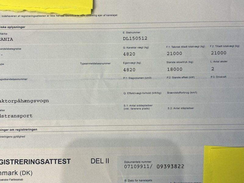 Scania er vogn  Med 560745R22.5 hjul montering
