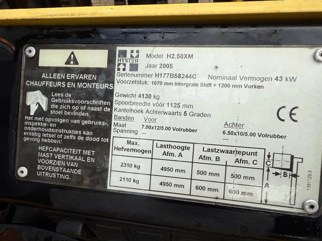 Hyster diesel heftruck h2.50xm