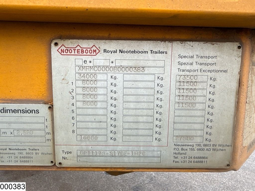 Nooteboom Lowbed 73.500 kg, Extendable