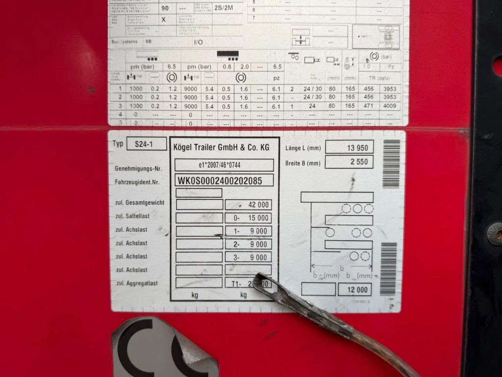 Kögel 6 STUCK! Coil Rongen/Rungen AS 1+3 Liftas BPW Trommel APK/TUV 01-2027! 275 insteek