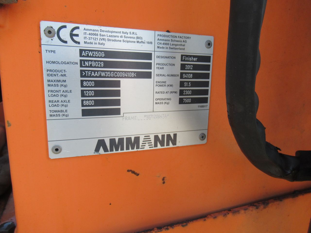 Ammann afw 350 ook eventueel vogele asfalteerders