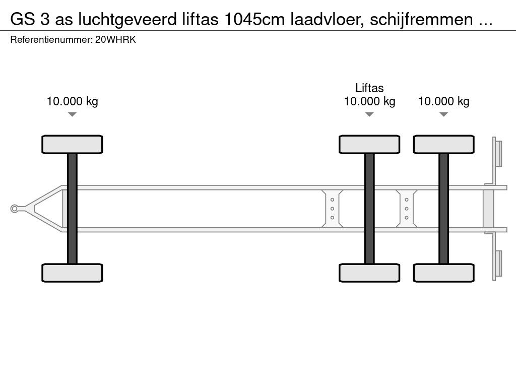 GS 3 as luchtgeveerd liftas 1045cm laadvloer, schijfremmen TOP STAAT!