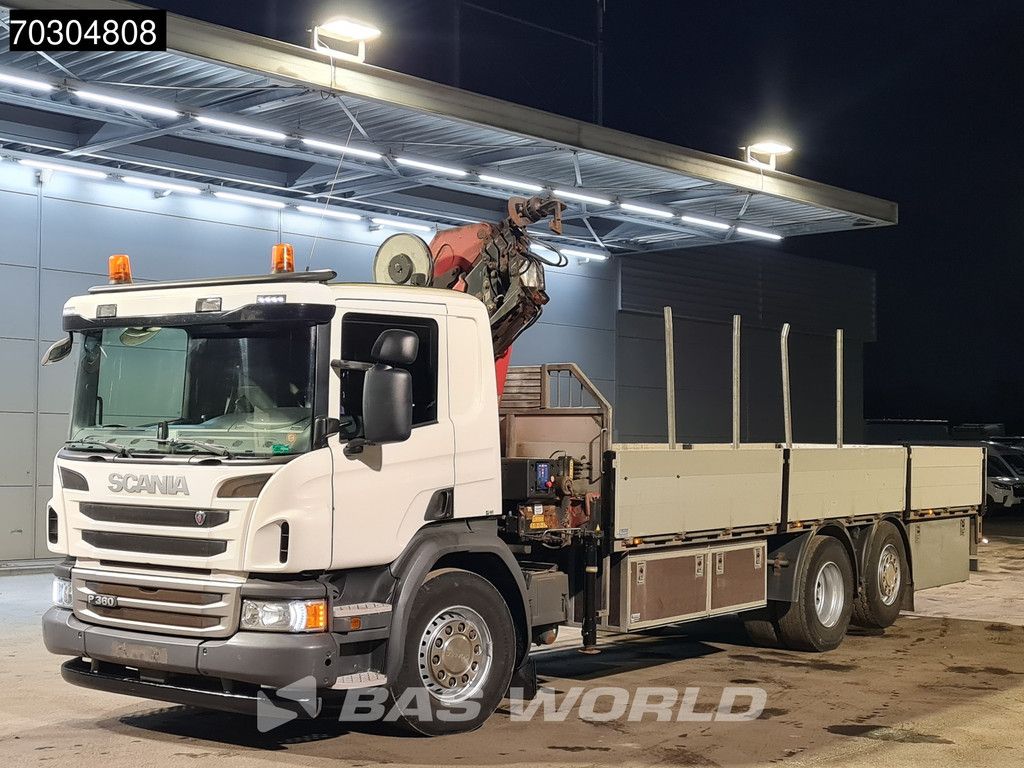 Scania P P360 6X2 HMF 1820-K4 Kran Crane Lift+Steering Axle Air Suspension Euro 6