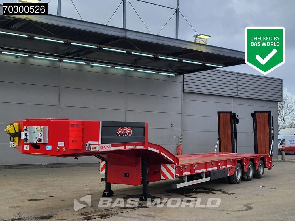 GVN Lowbed 3 axles NEW! Lift + Steering Axle Hydraulic Foldable Ramps