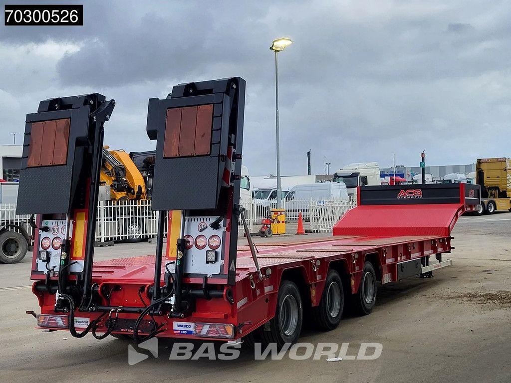 GVN Lowbed 3 axles NEW! Lift + Steering Axle Hydraulic Foldable Ramps