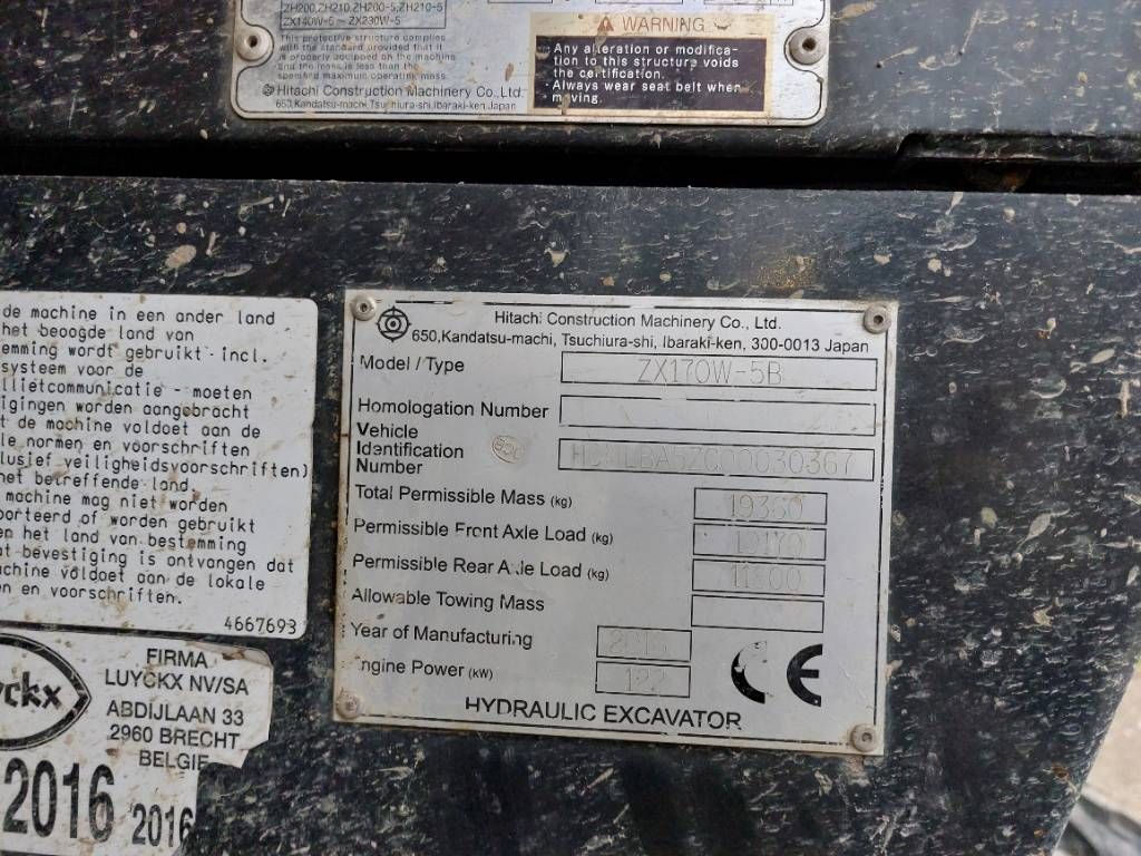 Hitachi ZX 170 W-5 B