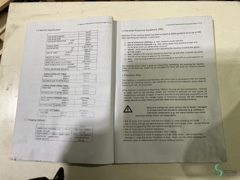 Table saws Sedgwick TA 315 2020