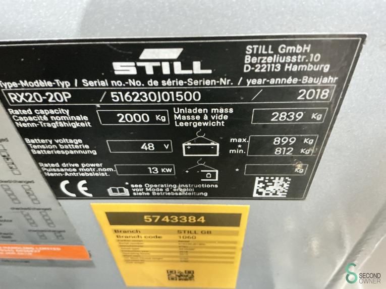 Forklifts Electric Still RX20-20P 2018 Battery 2021
