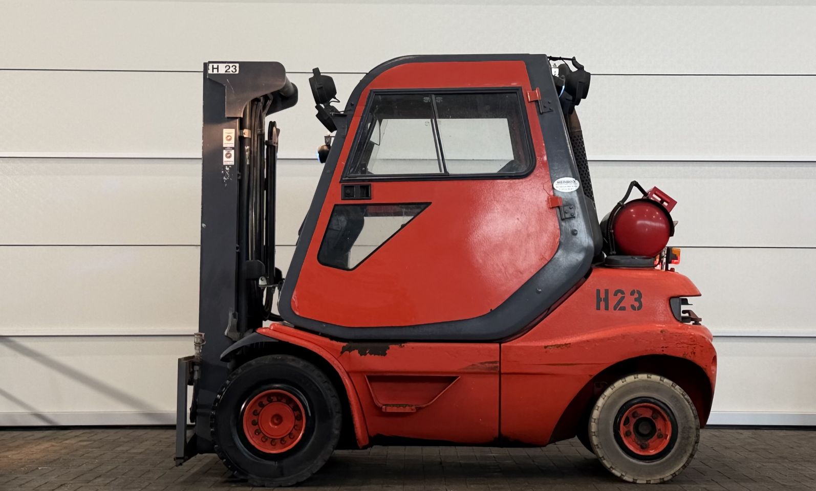 LPG heftruck Linde H30T-03, Triplex, Containerheftruck