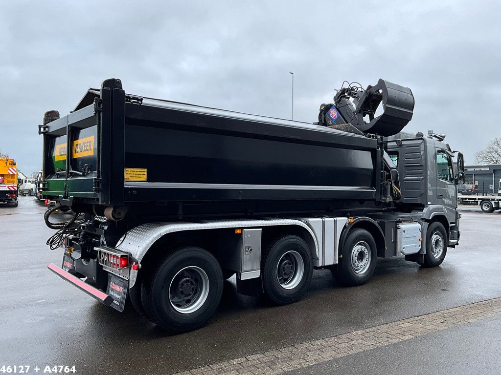 Volvo FMX 460 Euro 6 AJK 30 Ton haakarmsysteem + Container 16m³ met HMF 16 Tonmeter Z-kraan
