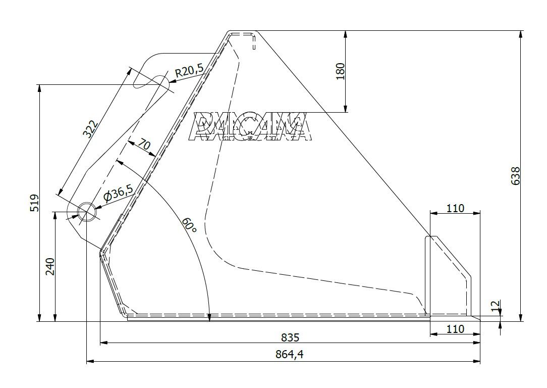 Weidemann Schaufel für Hoflader/Knicklader 550 Euro