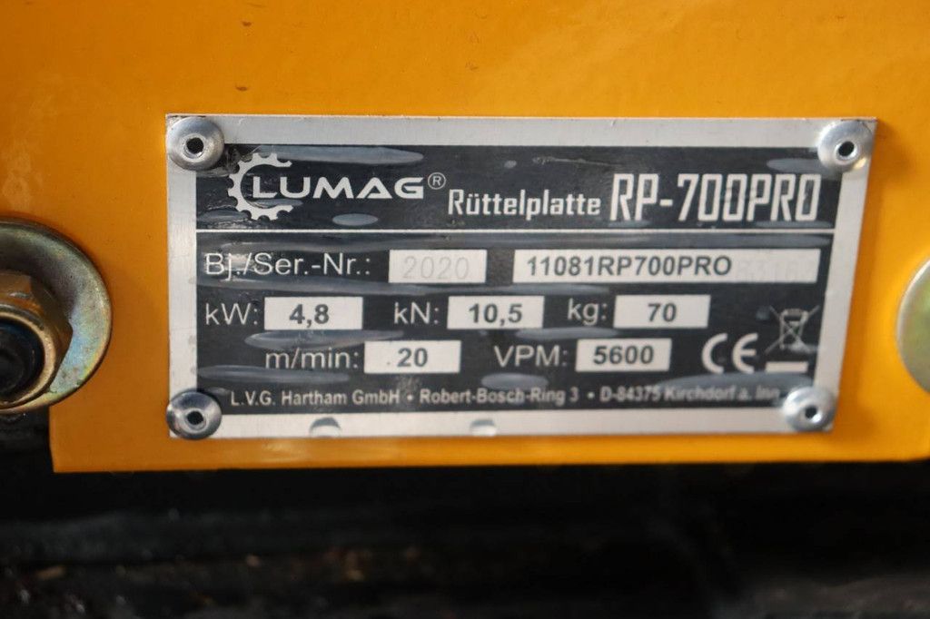 Vibrating plate Lumag Rüttelplatte RP-700PRO Gasoline 2020